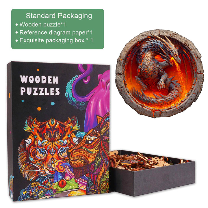 Elements Fire Dragon Wooden Jigsaw Puzzle