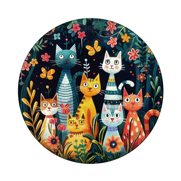 Forest Cat Story Wooden Jigsaw Puzzle