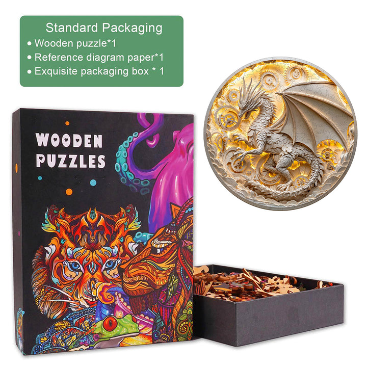 3D paper dragon Wooden Jigsaw Puzzle