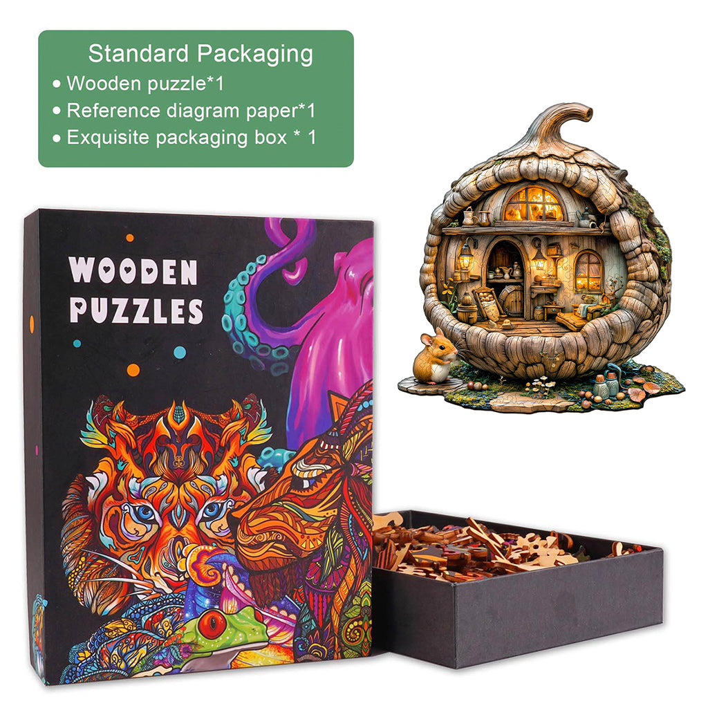 Acorn mouse Wooden Jigsaw Puzzle