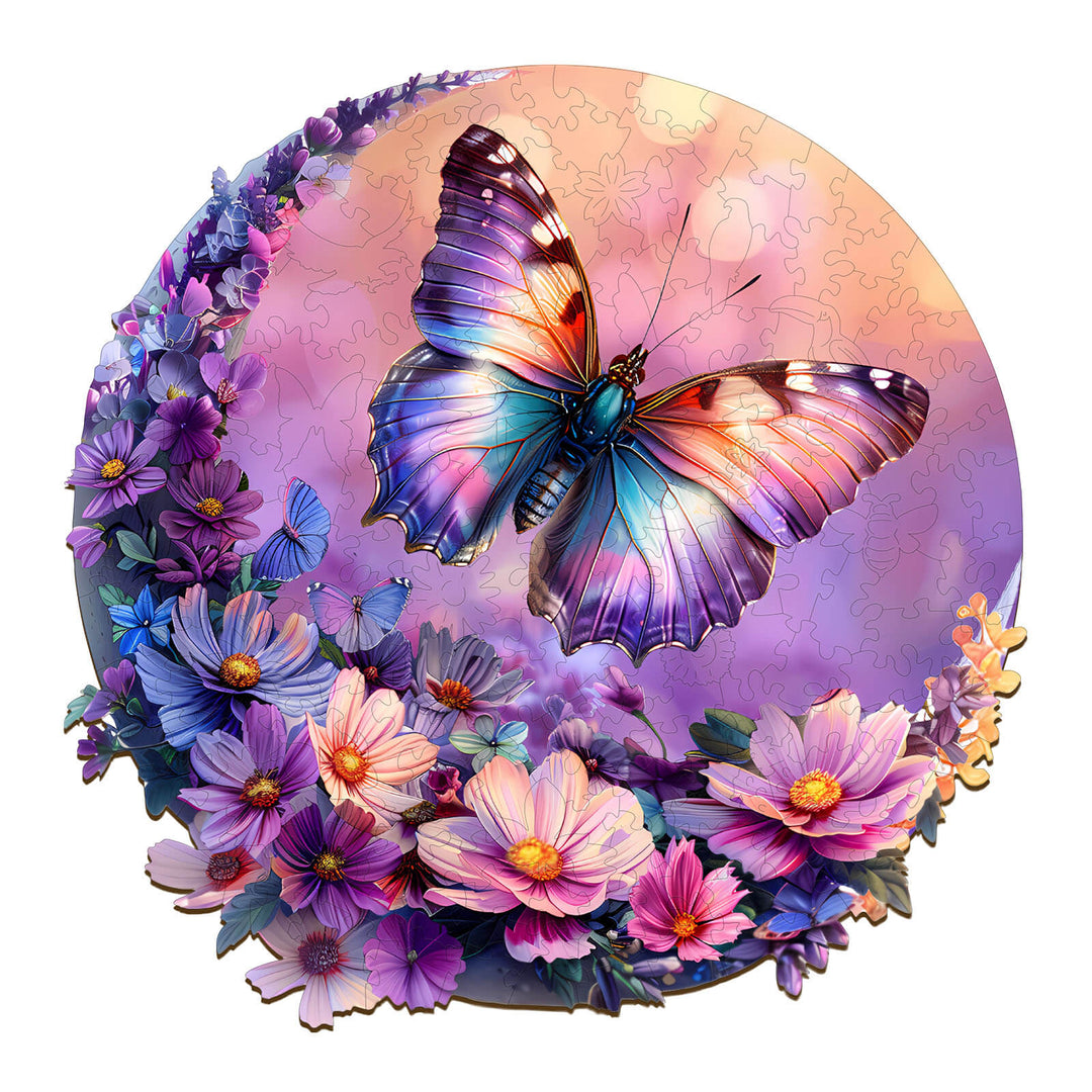 Butterfly and Moon-2 Wooden Jigsaw Puzzle - Woodbests