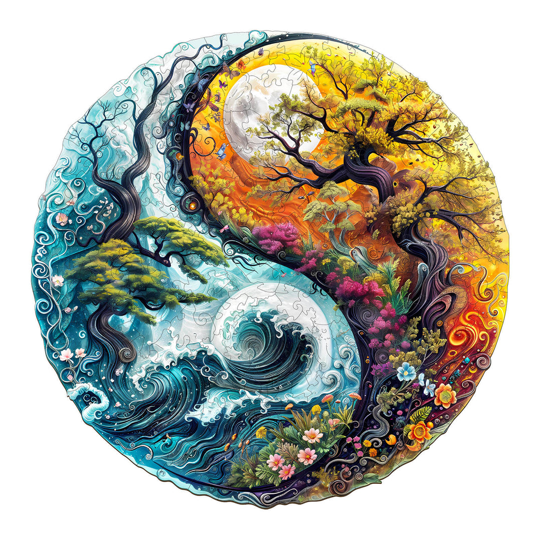 Yin yang Landscape-2 Wooden Jigsaw Puzzle - Woodbests