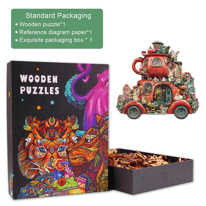 Teacup float rabbit Wooden Jigsaw Puzzle