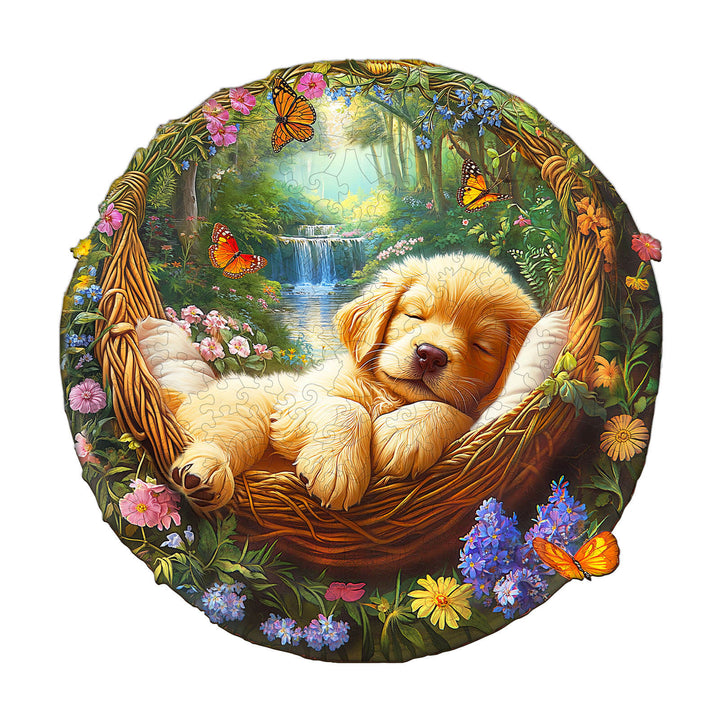 Sleeping puppy Wooden Jigsaw Puzzle