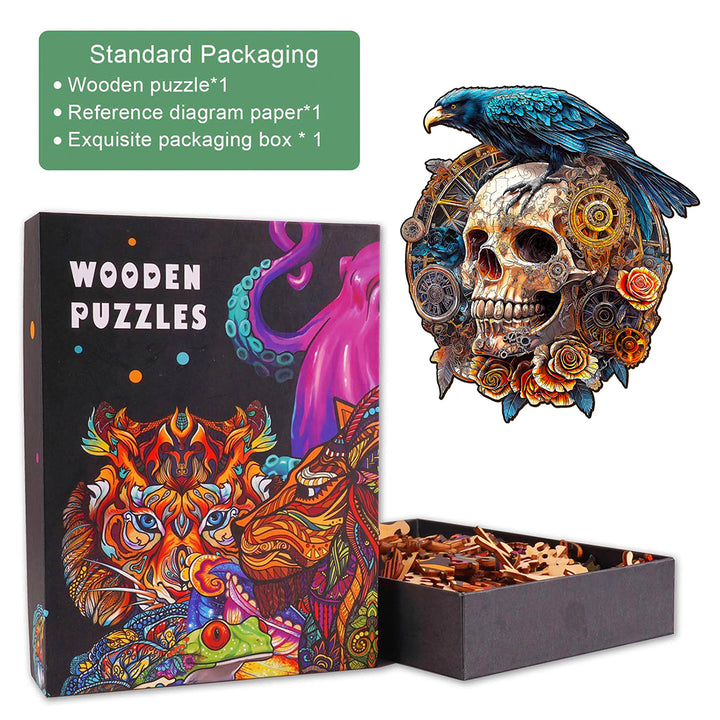 3D Mechanical Skull & Raven Wooden Jigsaw Puzzle