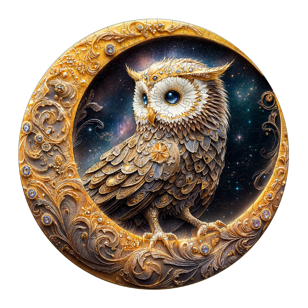 Crescent Owl Wooden Jigsaw Puzzle