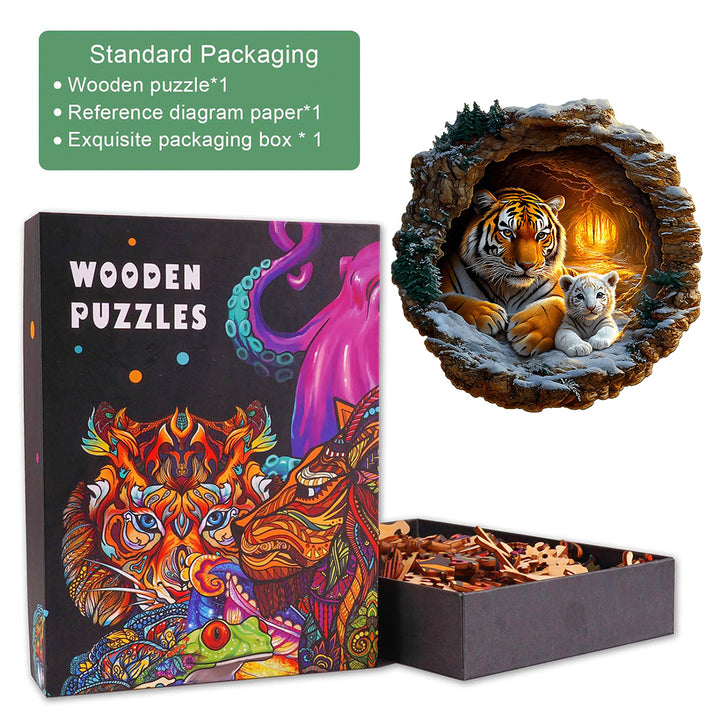 3D Tiger Family-2 Wooden Jigsaw Puzzle
