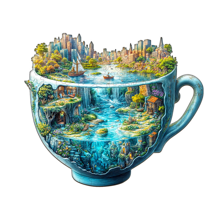 Urban Forest Cup Wooden Jigsaw Puzzle