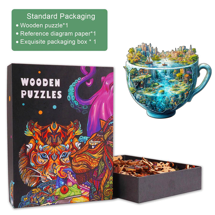 Urban Forest Cup Wooden Jigsaw Puzzle
