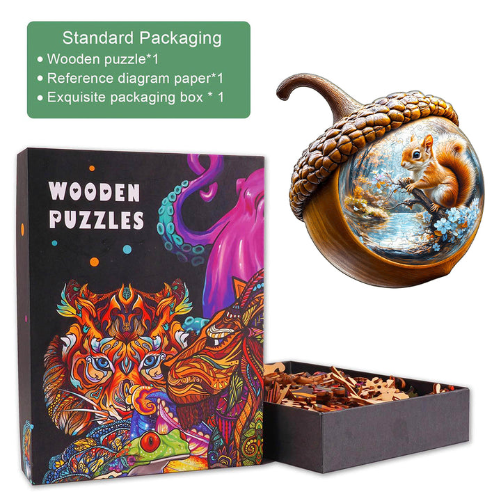 Acorn squirrel Wooden Jigsaw Puzzle