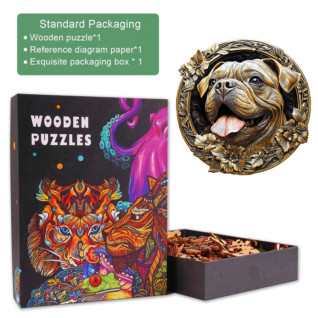 3D Metal French Bulldog Wooden Jigsaw Puzzle