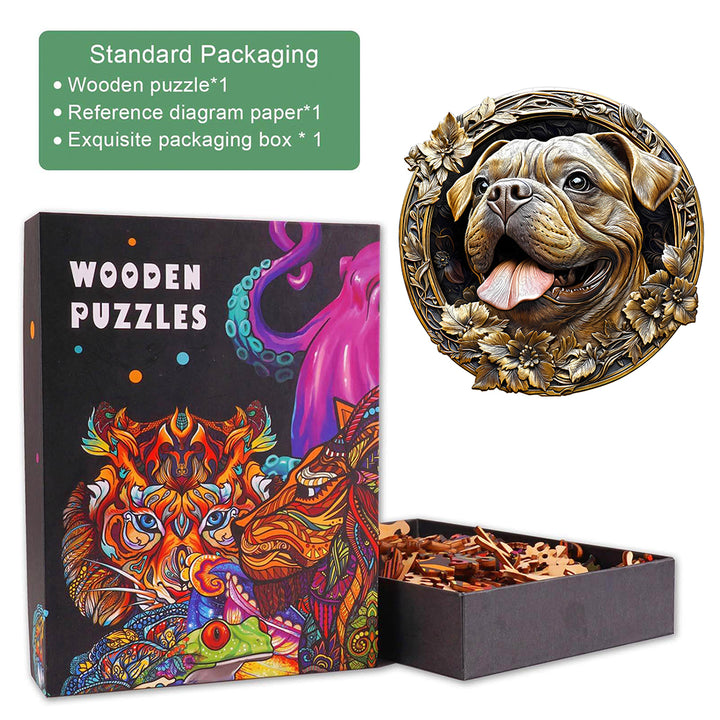 3D Metal French Bulldog Wooden Jigsaw Puzzle