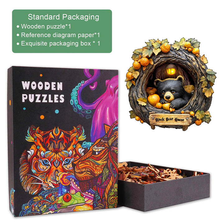 Orange Bear Wooden Jigsaw Puzzle