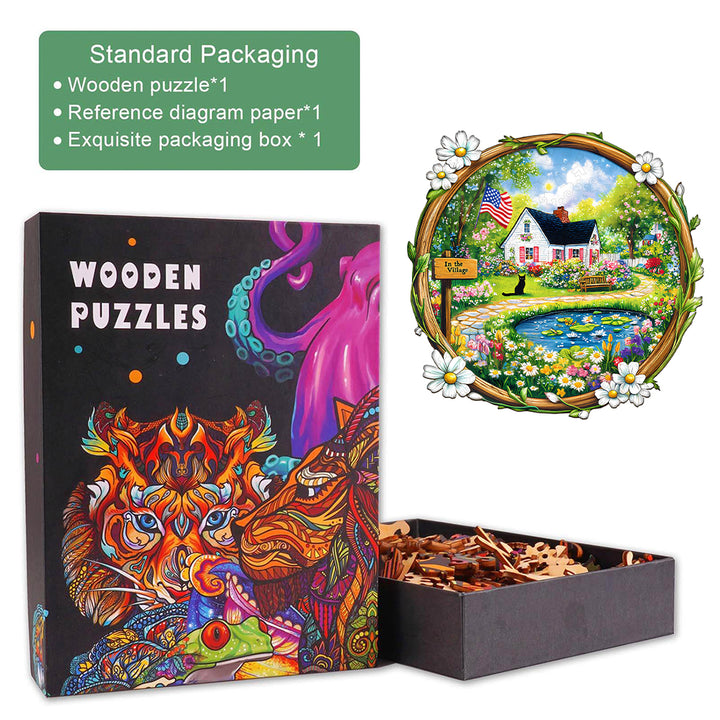 In the Village Wooden Jigsaw Puzzle