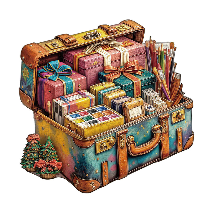 Painting gift box Wooden Jigsaw Puzzle