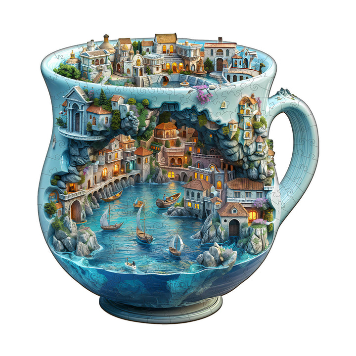 Seaside town Wooden Jigsaw Puzzle