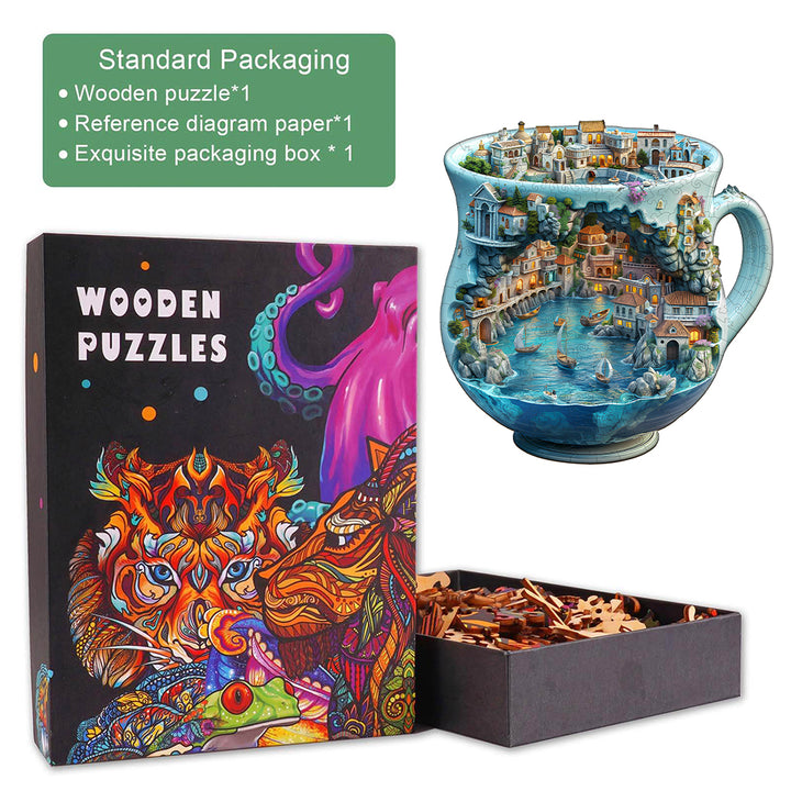 Seaside town Wooden Jigsaw Puzzle