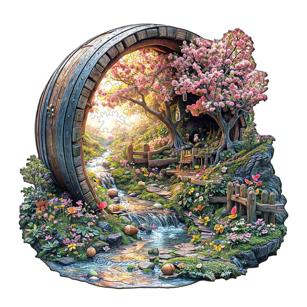 Barrel of Spring Wooden Jigsaw Puzzle