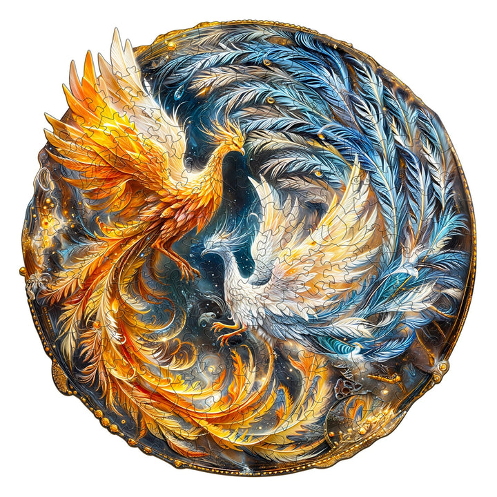 Yin Yang Phoenix-2 Wooden Jigsaw Puzzle-Woodbests