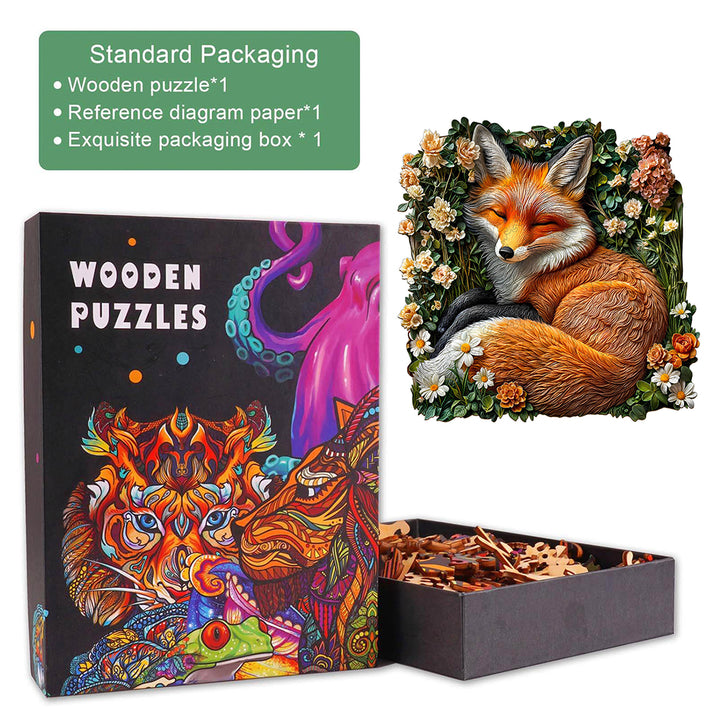 fox in grass Wooden Jigsaw Puzzle