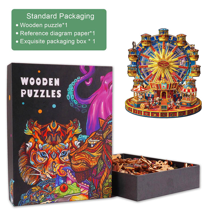 Circus Ferris Wheel Wooden Jigsaw Puzzle