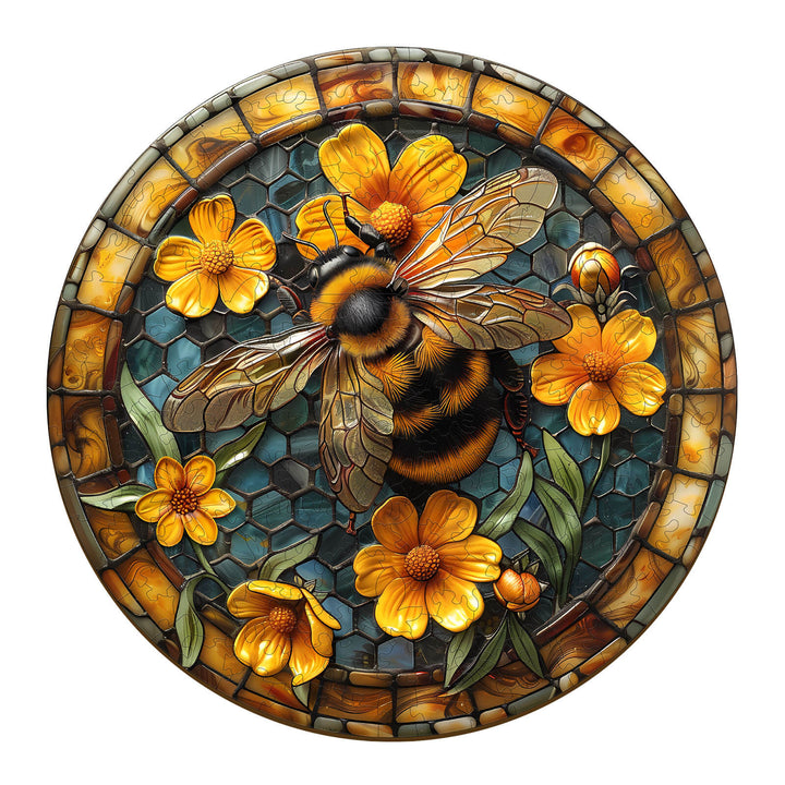 Leisurely Bee Wooden Jigsaw Puzzle - Woodbests