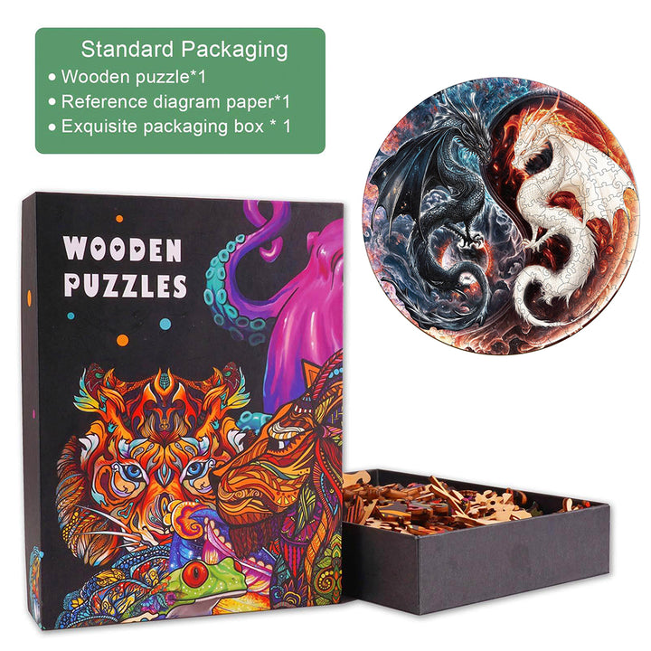 Yin Yang Dragon Wooden Jigsaw Puzzle