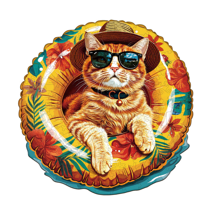 The Cat Off Duty Wooden Jigsaw Puzzle