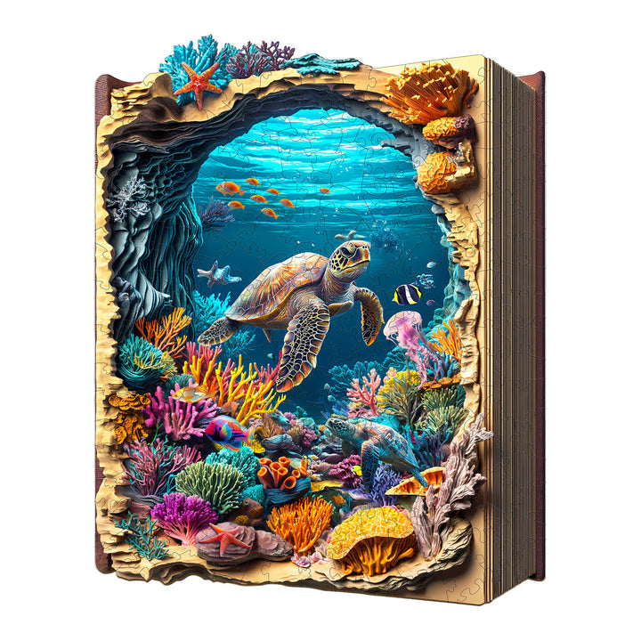 3D Deep Blue Wooden Jigsaw Puzzle