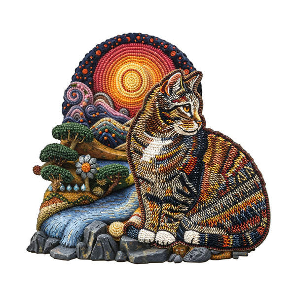 knitted kitten Wooden Jigsaw Puzzle