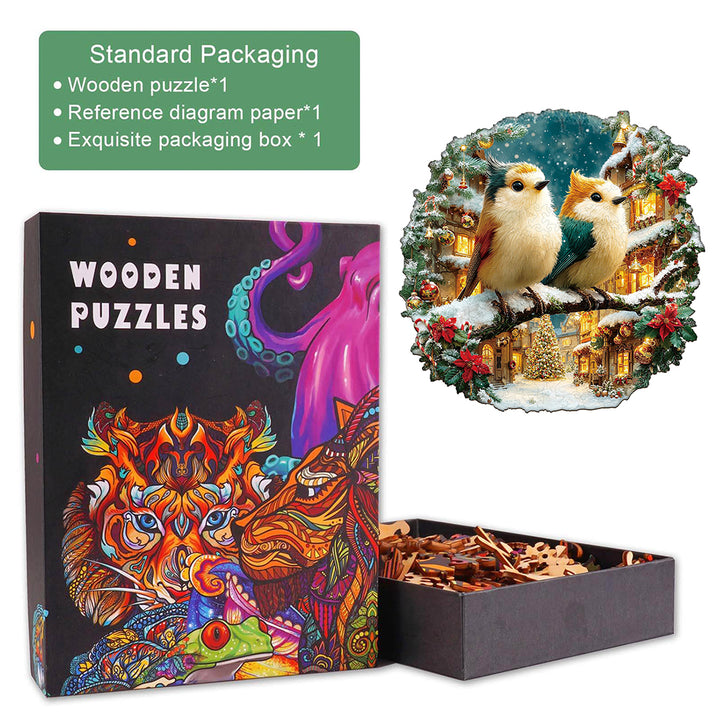 Christmas Bird Comnination Wooden Jigsaw Puzzle