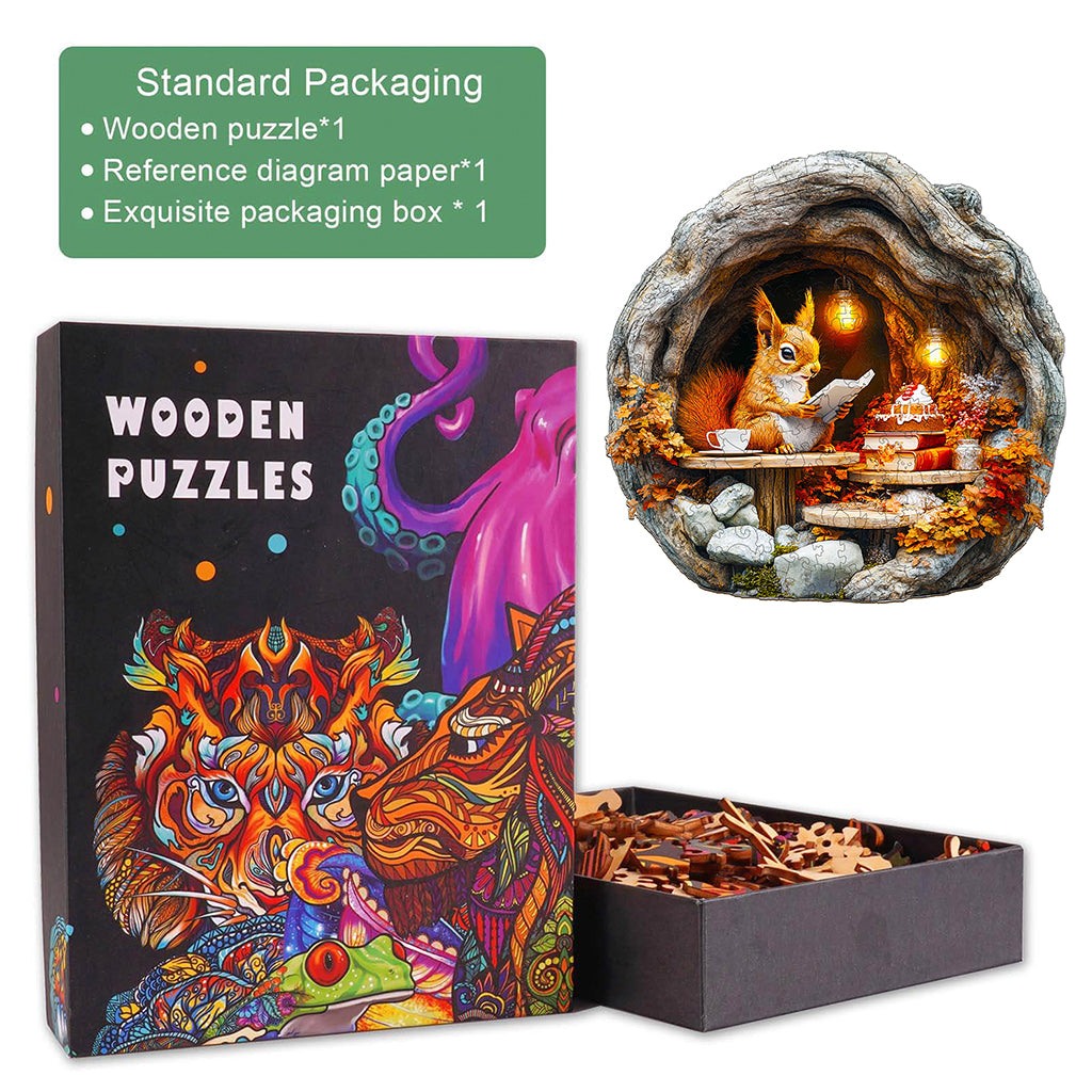 3D Burrow Squirrel Wooden Jigsaw Puzzle
