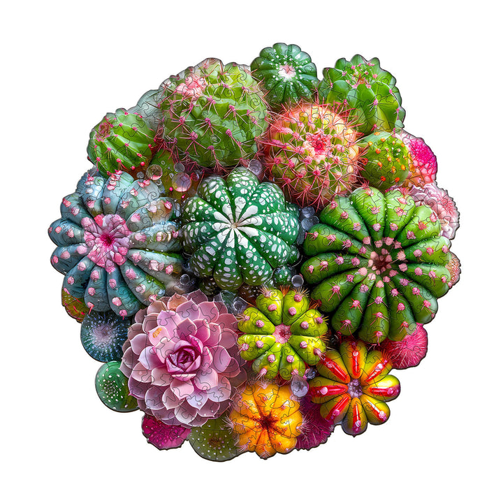 Cactus and Succulents Wooden Jigsaw Puzzle