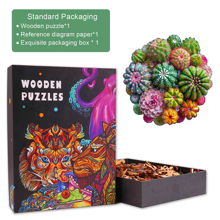 Cactus and Succulents Wooden Jigsaw Puzzle