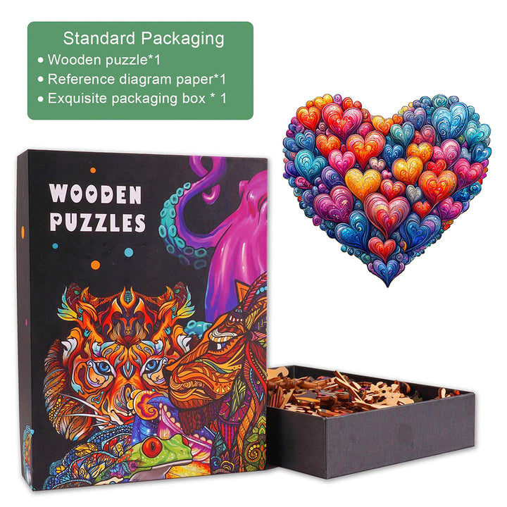 Colorful heart Wooden Jigsaw Puzzle