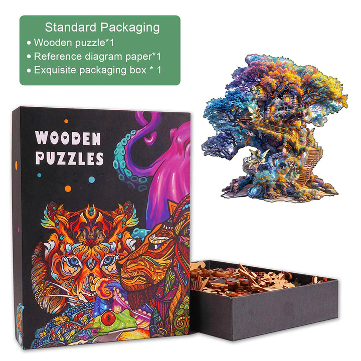 Elf Tree House Wooden Jigsaw Puzzle