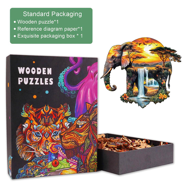African elephant Wooden Jigsaw Puzzle