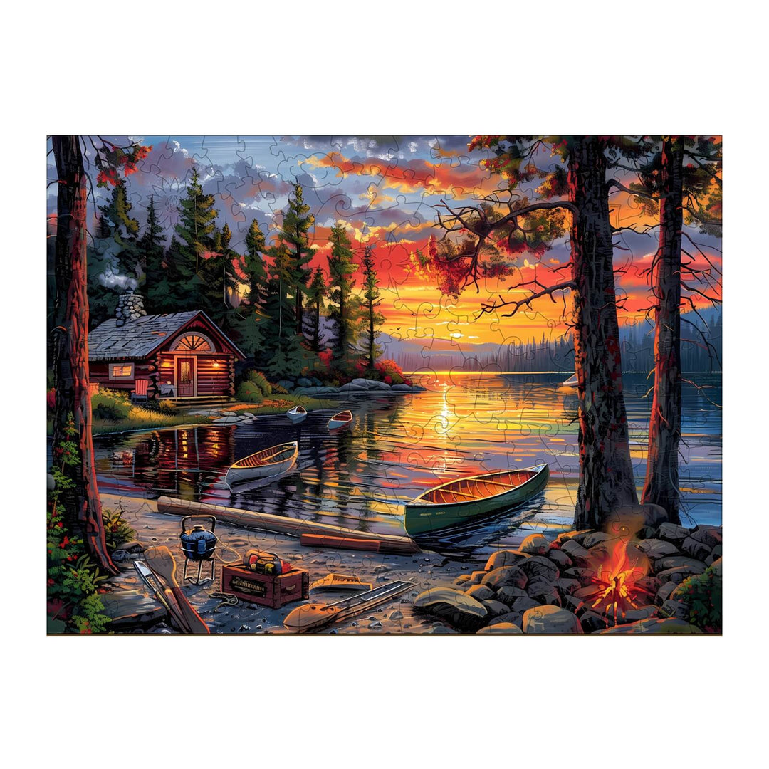 Canoe Lake-1 Wooden Jigsaw Puzzle - By Woodbests