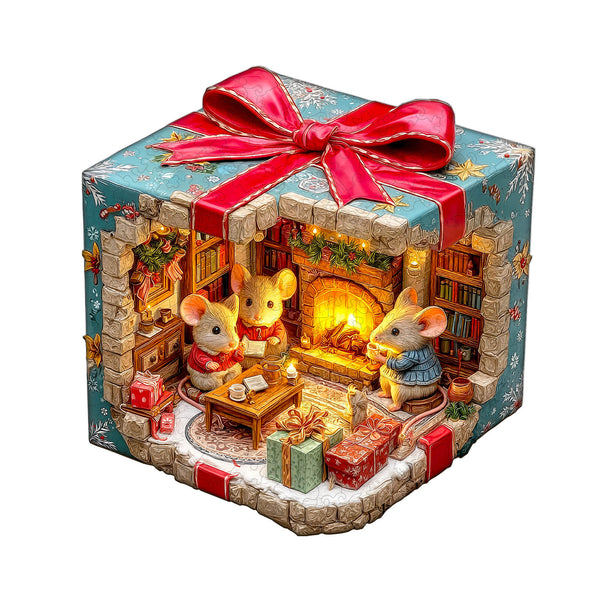 Mouse's Gift House Wooden Jigsaw Puzzle
