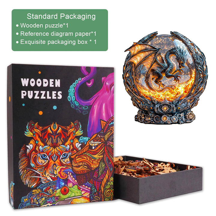 Magic Ball Fire Dragon Wooden Jigsaw Puzzle