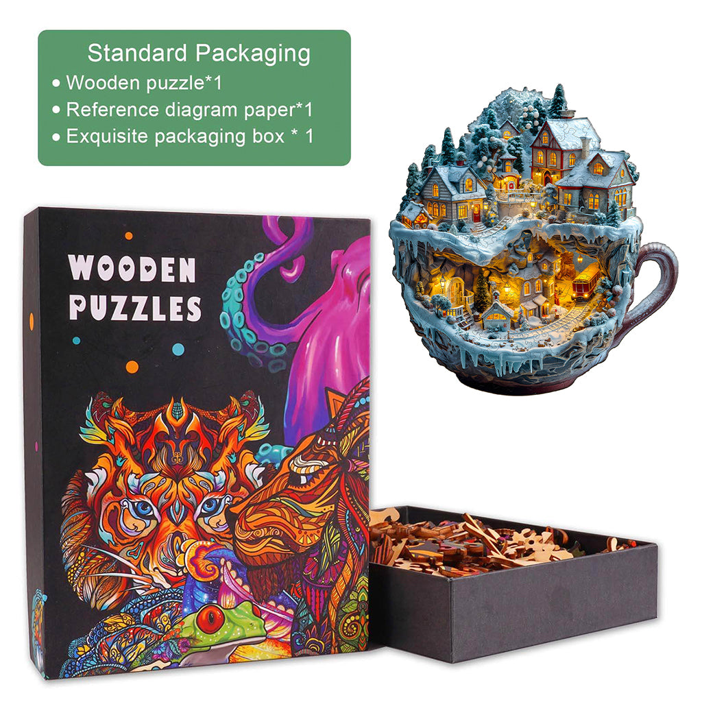 Train and Village Wooden Jigsaw Puzzle