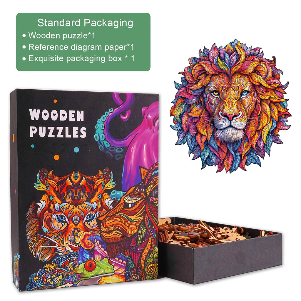 Vivid lion Wooden Jigsaw Puzzle
