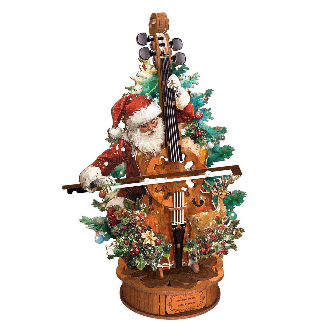 Christmas Concerto Cello – DIY Wooden Music Box, 3D Puzzle Craft Kit