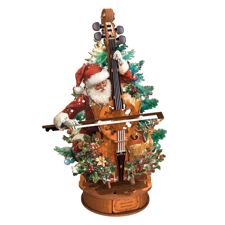 Christmas Concerto Cello – DIY Wooden Music Box, 3D Puzzle Craft Kit
