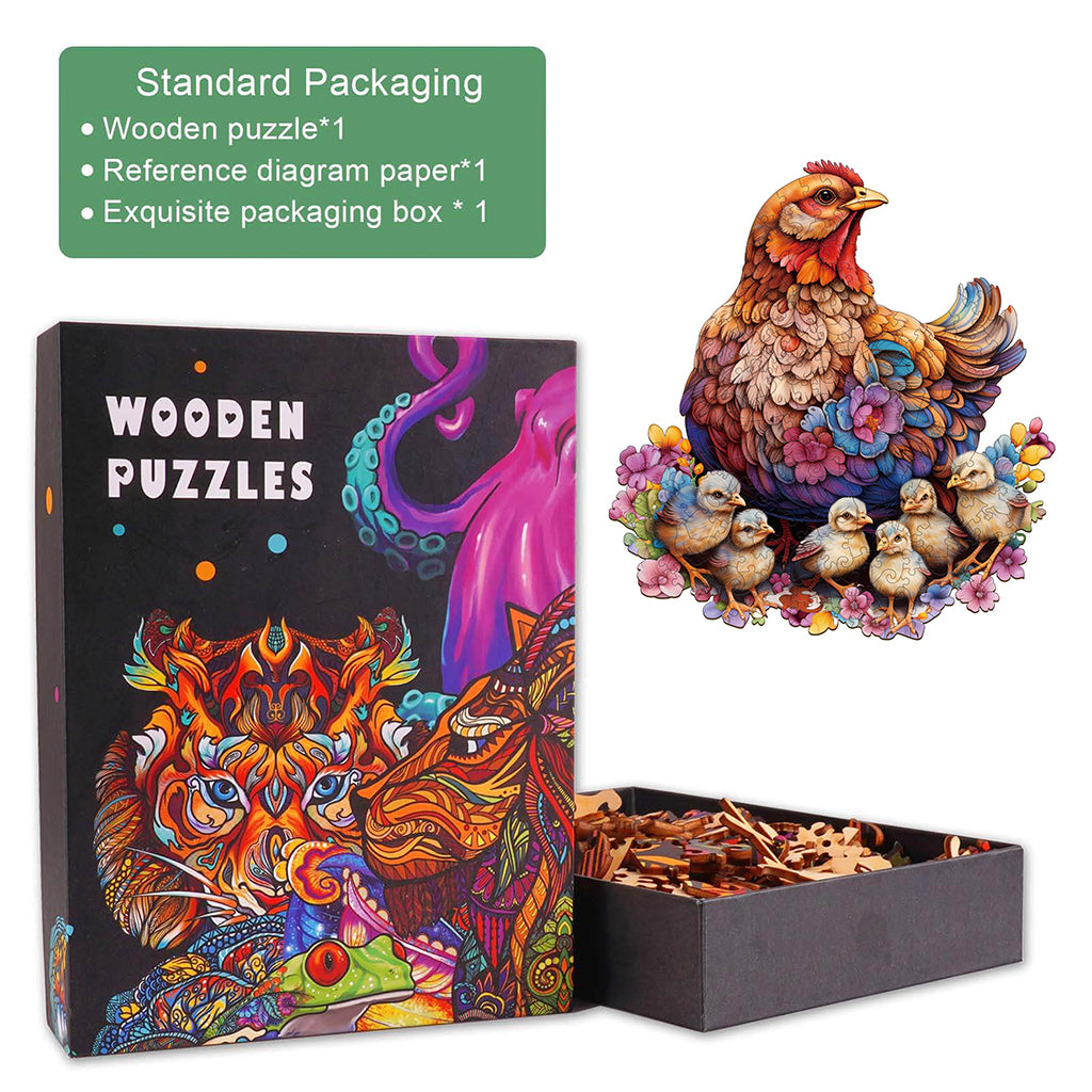 Hens And Chicks Wooden Jigsaw Puzzle