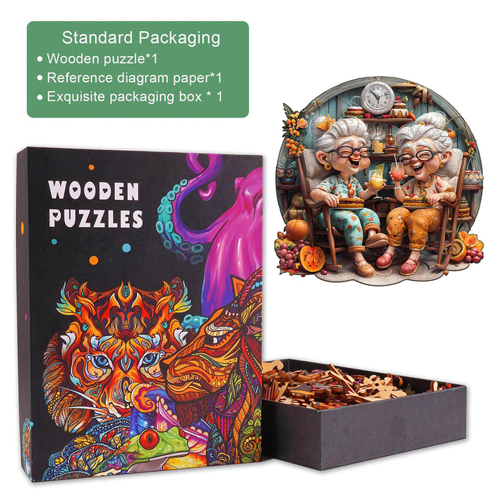 Grandma's Party  Wooden Jigsaw Puzzle