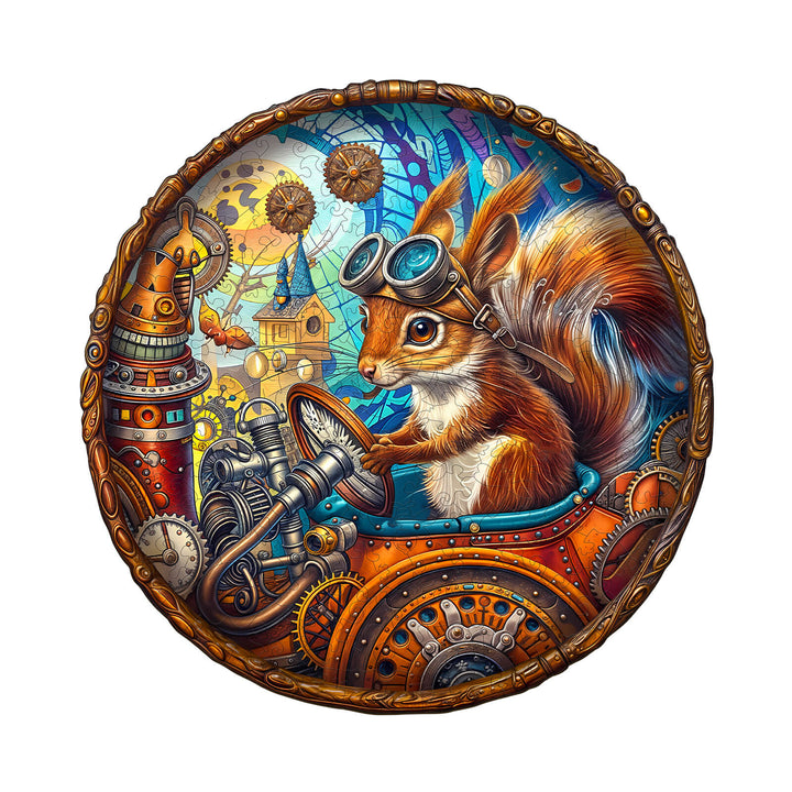 Happy squirrel Wooden Jigsaw Puzzle