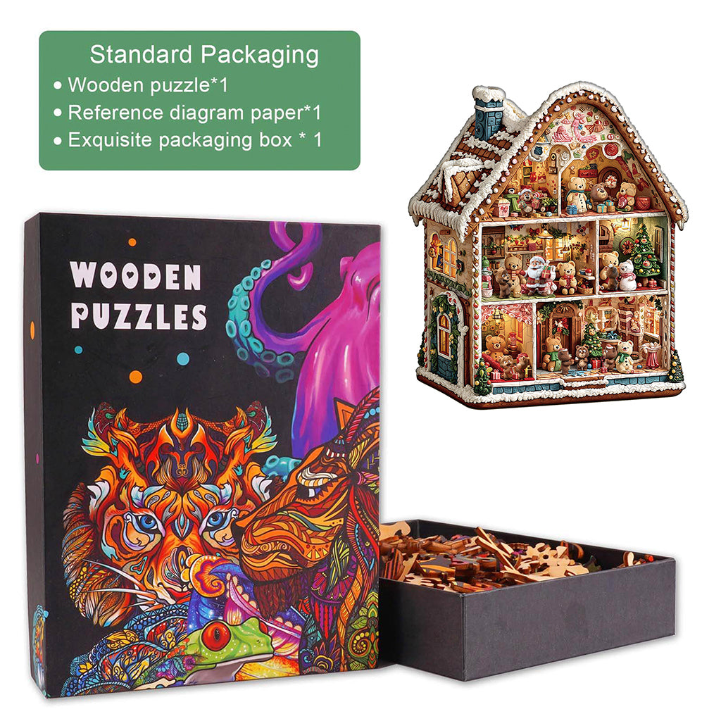 Bear's House - Christmas Wooden Jigsaw Puzzle