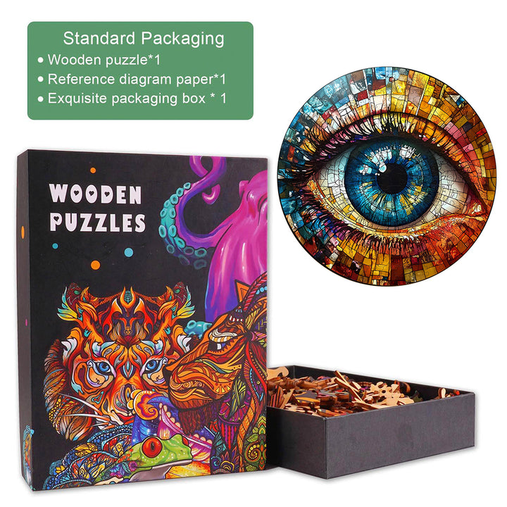 3D Stained Glass Eyes Wooden Jigsaw Puzzle