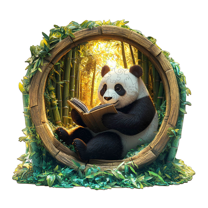 3D Bamboo Grove Scholar Panda Wooden Jigsaw Puzzle - Woodbests